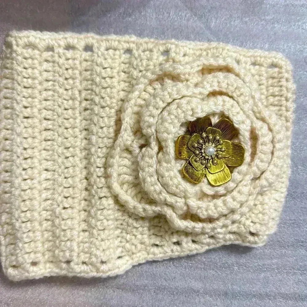 KNITTED HEAD BAND & NECK WARMER -HAND MADE ADJUSTABLE SIZE